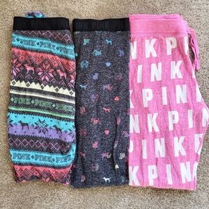 PINK Victoria's Secret Pajama Bottoms - Pink, Black, Multicolor